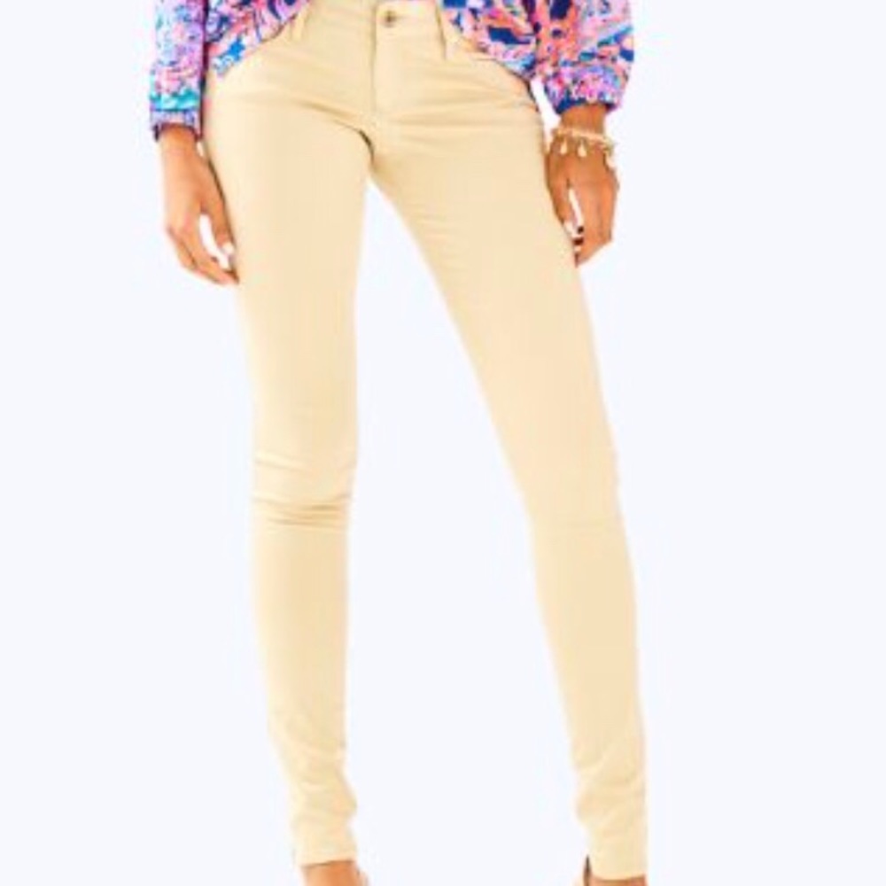 NWT Lilly Pulitzer Worth Sateen Jeans in Sand Bar